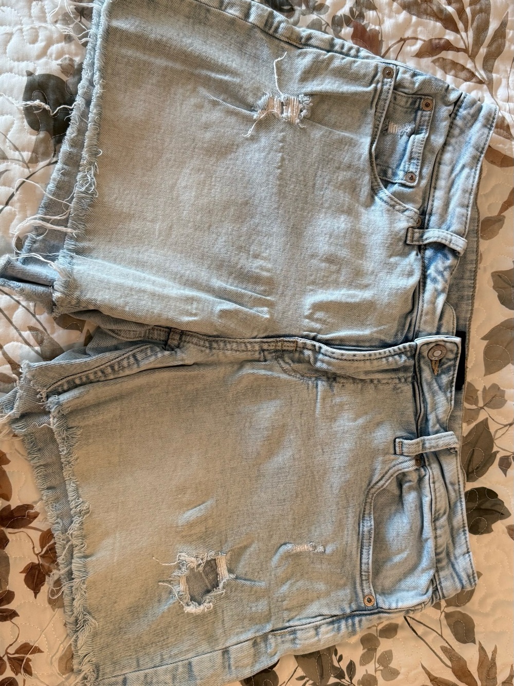 GAP Light Blue Distressed Denim Jean Shorts